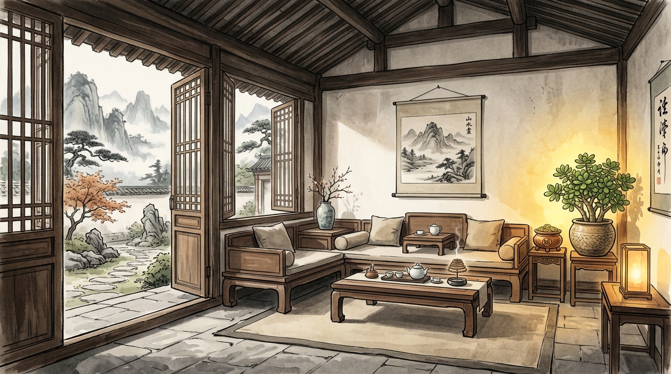 Phong Thủy Phòng Khách: Bố Trí Cung Tài Vị, Sofa Tụ Khí & Chiêu Tài Lộc